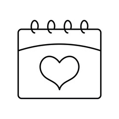 Love calendar thinline icon , vector, pixel perfect, illustrator file 
