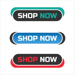 Fototapeta premium Shop now button design, Modern call to action button 
