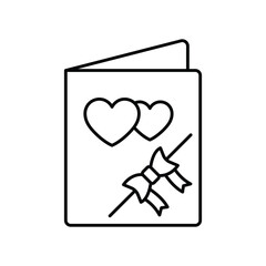 Valentine Card thinline icon , vector, pixel perfect, illustrator file 
