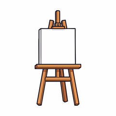 Minimalist Vector SVG Icon of Easel with Canvas in Flat Style for Art and Creative Design
