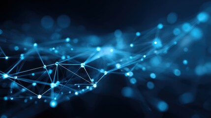 Abstract Network Connection Concept with Blue Light, Representing Digital Communication and Data Flow