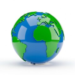 3D Earth globe showing continents, ideal for global business, travel, and environmental concepts