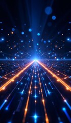 Naklejka premium Radiant Light Beams Converging in a Cosmic Display