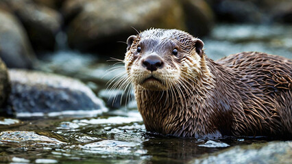 otters in the forest