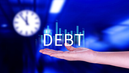 Debt growth and percentage for debt reduction concept, growth of public debt, Delve deeper the complex concept of debt and significant impact on effectively managing personal finances.