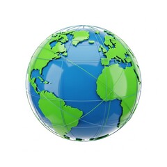 Dynamic 3D Earth globe with continents highlighted, ideal for global concepts