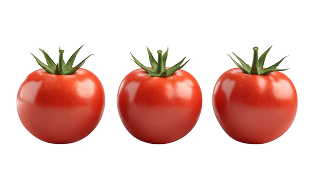 A vibrant studio still life photograph showcasing two ripe red juicy tomatoes resting on a brightly colored multi hued abstract background with soft natural lighting.
