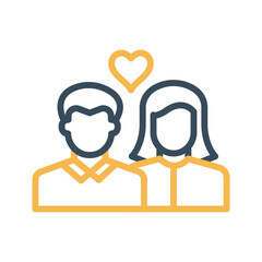 Couple  Outline bold Vector Icon which can be easily modified or Edited 

