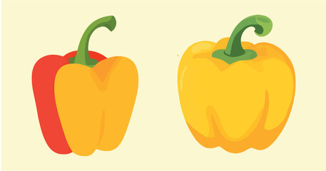 Vibrant Yellow Bell Pepper Vector Clipart
