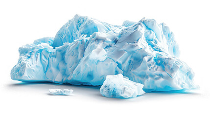 Fototapeta premium Iceberg Model in Bright Blue with Textured Surface Displaying Natural Patterns in a Minimalist Style
