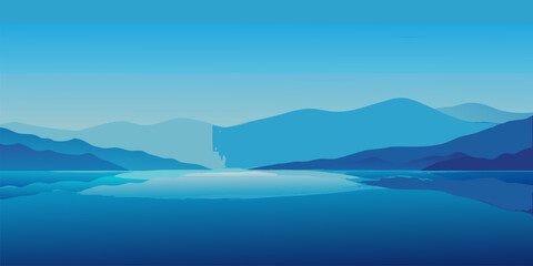 Serene ocean gradient with smooth turquoise and soft blue hues perfect for a calming banner or advertisement background design