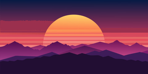 Vibrant and dreamy sunset gradient with warm orange soft pink and deep violet hues perfect for banners and advertisements