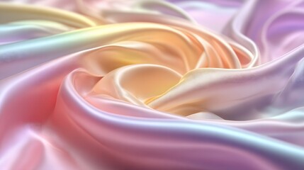 Obraz premium Close-up view of draped, iridescent silk fabric.