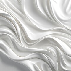 Obraz premium Smooth, flowing white fabric drapes in elegant curves