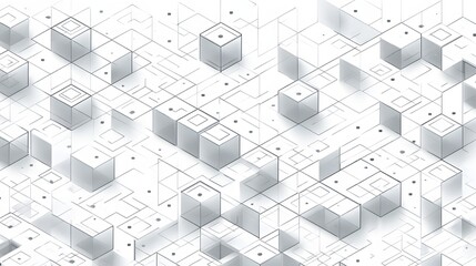 Fototapeta premium Abstract geometric design of interconnected cubes.