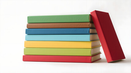 stack of colorful books