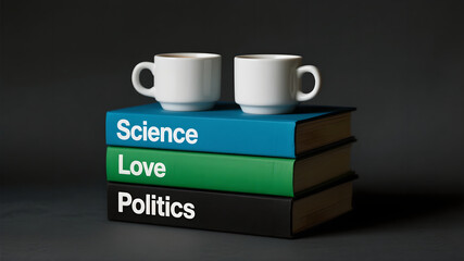 cup of coffee and books