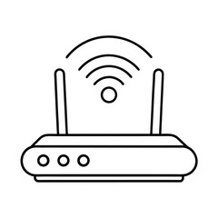 cartoon of wifi router icon on white background 
