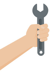 hand holding wrench