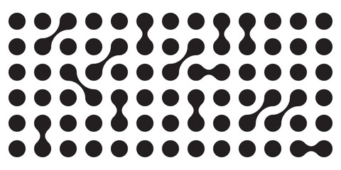 Metaball black and white Vector Background. Liquid morphing connected blobs template. Organic tech geometric backdrop.
