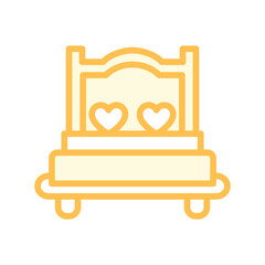 Love Bed  duotone line icon , vector, pixel perfect, illustrator file 
