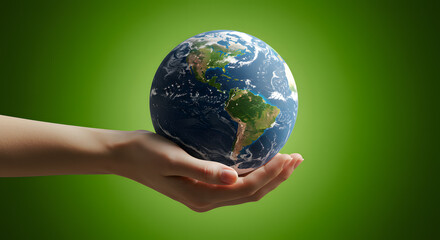 Fragile sphere in hand, conceptualizing global conservation and awareness