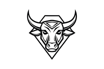 Obraz premium Striking bull emblem features a bold geometric diamond shape, defined sharp lines