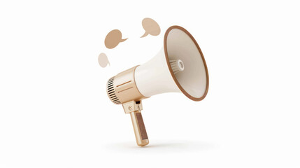 Vintage Style Megaphone with Speech Bubbles for Digital Communication and Media Promotion