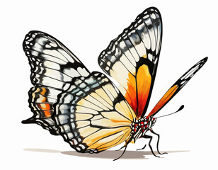 Beautiful Colorful Butterfly with white background vector 