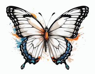 Beautiful Colorful Butterfly with white background vector 