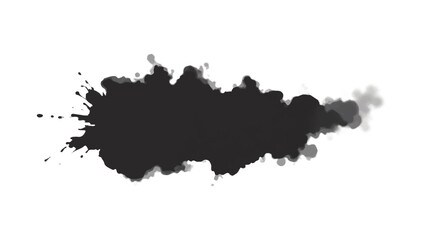 Obraz premium Black Ink Splatter on White Background. Abstract Black Ink Splashes. Ink Splatter Texture.
