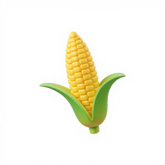 3D Rendered Yellow Corn Cob Image