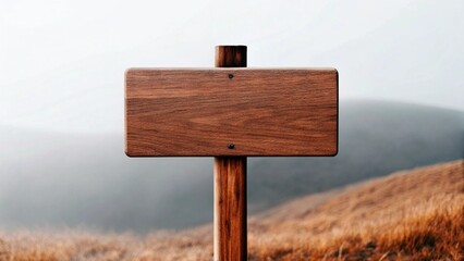 Naklejka premium Rustic Wooden Signpost in Scenic Landscape