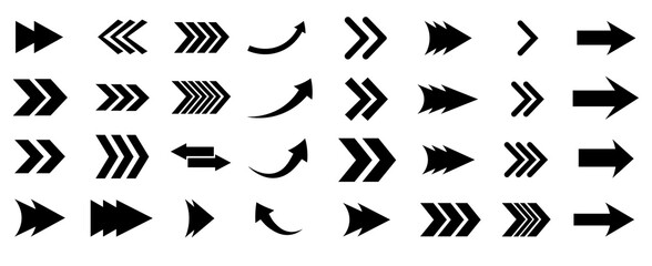 Arrow Solid Icons. . Design Element. Contains such icons as Direction, Traffic Sign, Navigation, User Interface Design, Flow Chart.