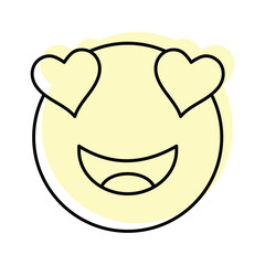 Heart Eyes Emoji color shadow thinline icon , vector, pixel perfect, illustrator file 
