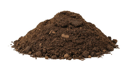 Pile of soil isolated on white background, 
