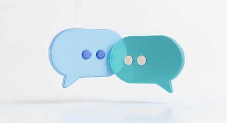 Obraz premium 3D Chat Bubbles Communication, Messaging Online Conversation Icons