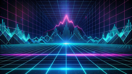 Digital grid based trading interface in midnight color palette