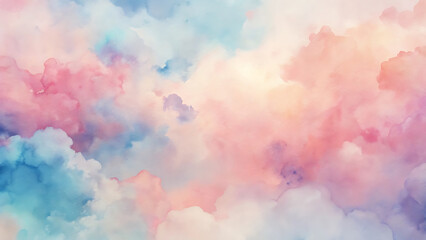 Gentle Pastel Watercolor Wash With Soft Cloudlike Texture
