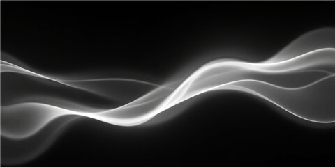 Abstract flowing blue smoke lines on a black background, creating a smooth and dynamic wallpaper design