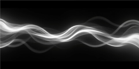 An abstract blue and red smoke wave with dynamic lines and fractal patterns on a black background
