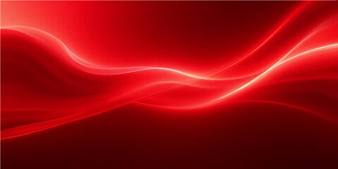 Abstract flowing red satin silk fabric background with soft waves and elegant lines