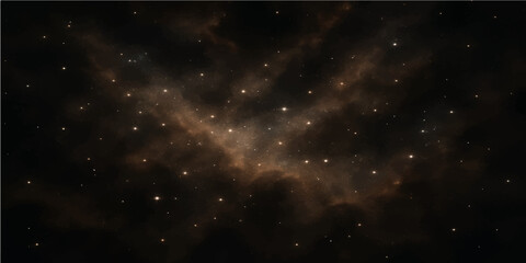 A bright, abstract night sky with stars, constellations, and a nebula in the dark