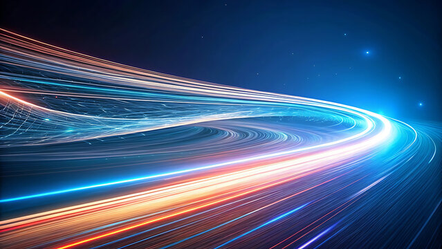 Light speed graph animation concept with flowing motion for futuristic business and technology themes