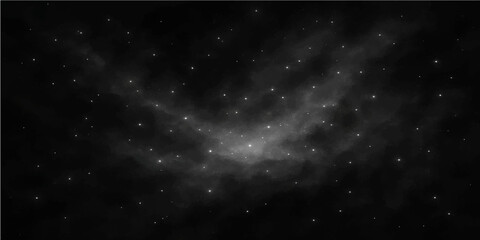 Abstract dark blue cosmos with bright stars and a swirling nebula © PIXEL GLOW