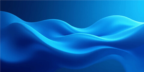 Flowing curves of soft blue silk create a smooth, liquid abstract pattern with a light, satiny texture