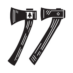 Wood Axe Silhouette Vector Icon