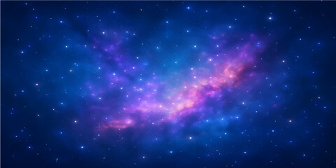Obraz premium Abstract looping animation of bright starry galaxies in the deep blue cosmos