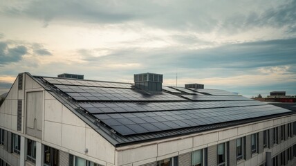 Rooftop with solar panels	