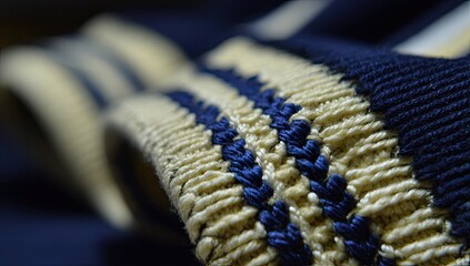 Close-up of textured fabric with stripes